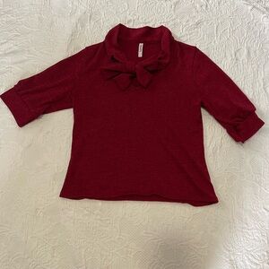 Red sparkly knit top